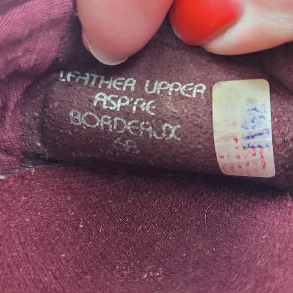 Earth Aspire Bordeaux Red Slip On Leather Flats 6B - Picture 7 of 7